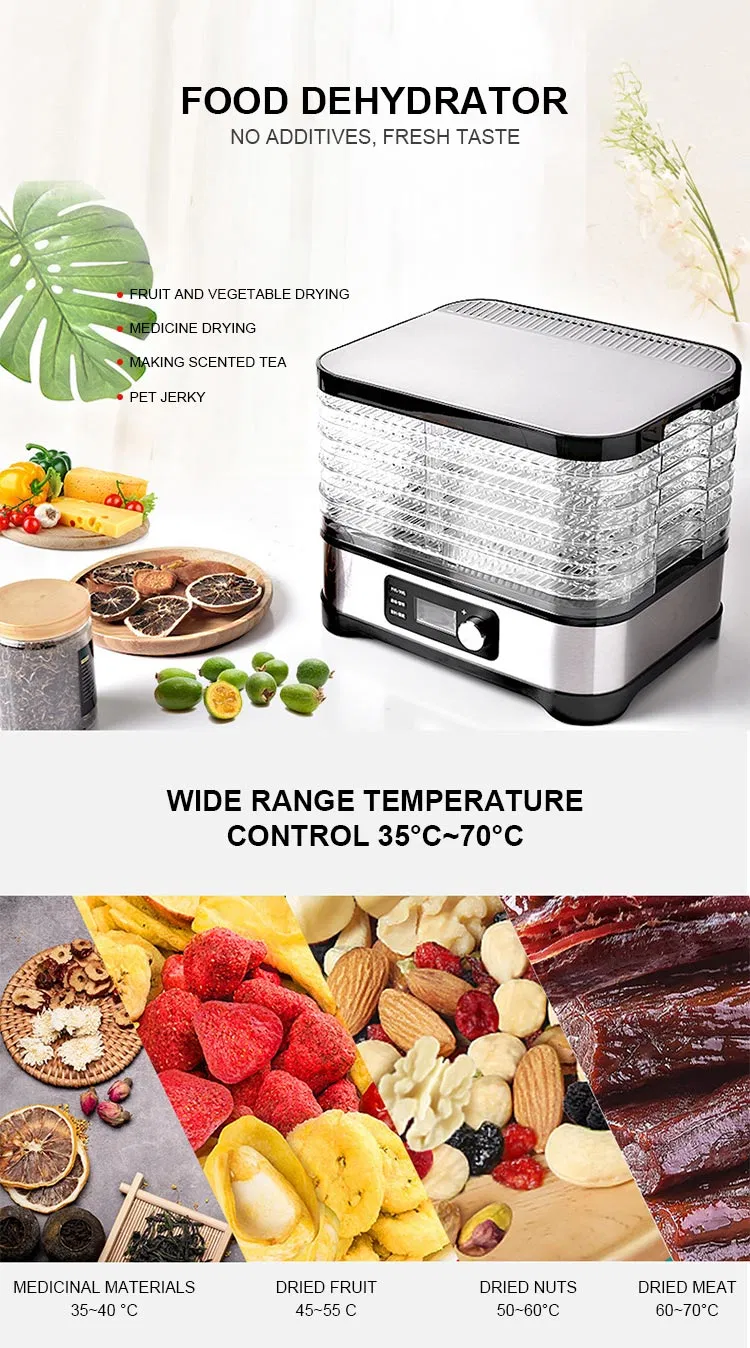 Home Stainless Steel Food Dehydrator Machine Food Dehydrator Digital Food Dehydrator